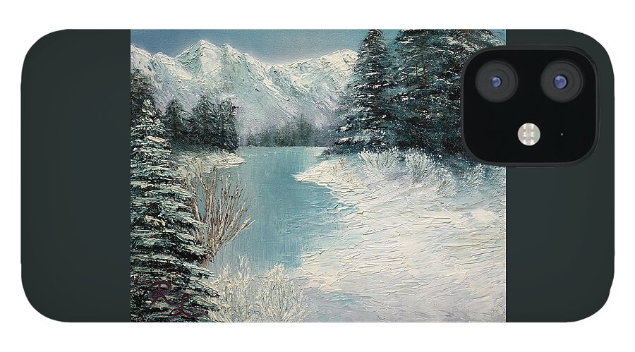 Snow iPhone 12 Case featuring the painting Walking on Ice by Renee Logan