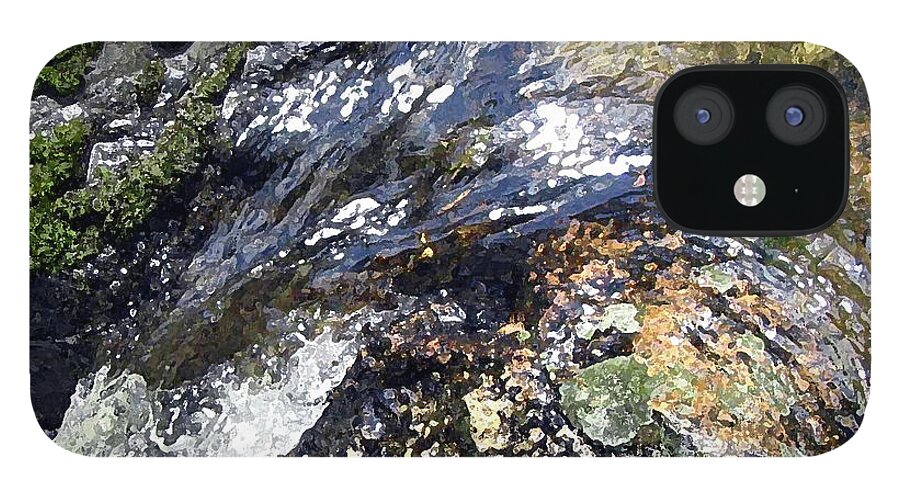 Water iPhone 12 Case featuring the photograph Water and Rock North Fork by Laura Davis
