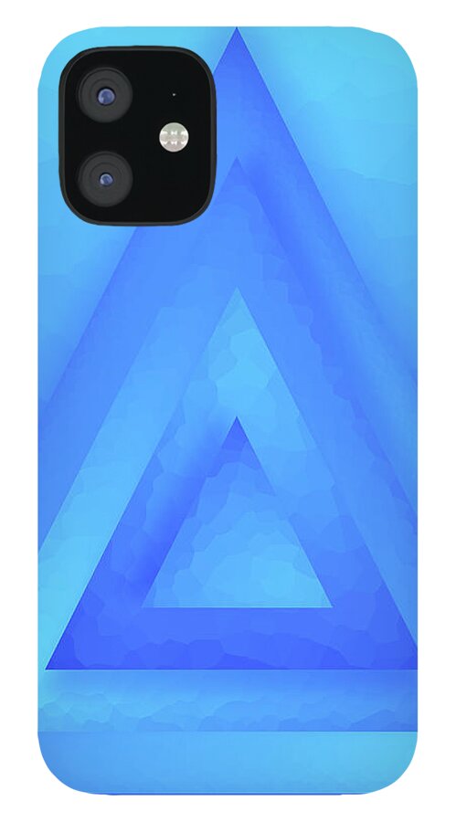 Abstract iPhone 12 Case featuring the digital art Water Pyramid by Liquid Eye