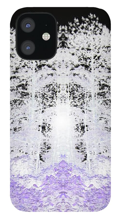 Forest iPhone 12 Case featuring the digital art White Forest by Teresamarie Yawn