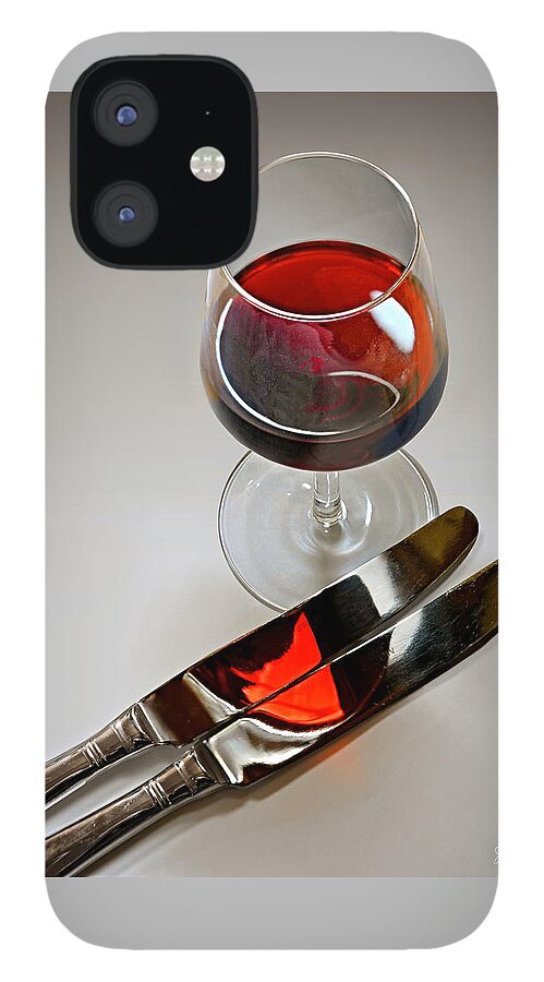 Wine iPhone 12 Case featuring the photograph Wine and Knives by Joe Bonita