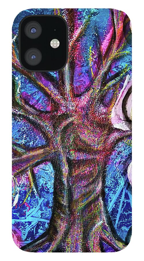 Wisdom iPhone 12 Case featuring the mixed media Wise One by Mimulux Patricia No