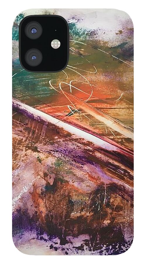 Abstract Art iPhone 12 Case featuring the painting Yakuza II by Rodney Frederickson