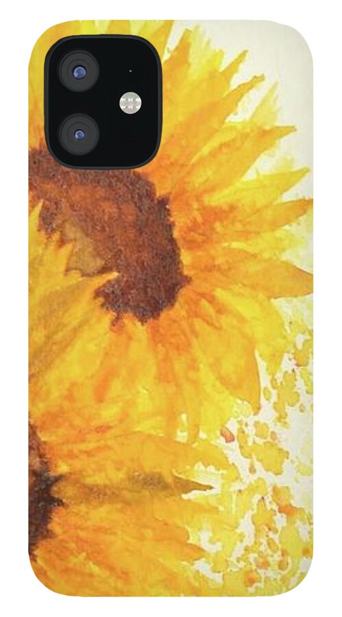 Barrieloustark iPhone 12 Case featuring the painting Yellow No2 by Barrie Stark