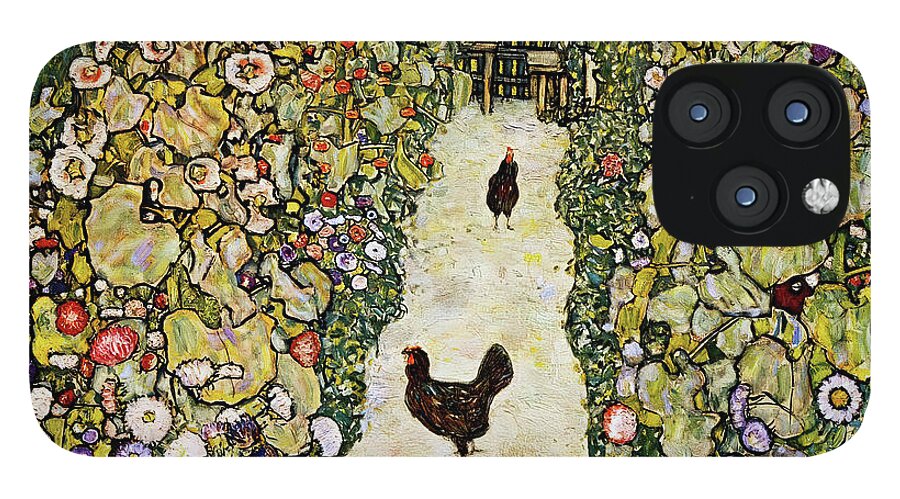 https://render.fineartamerica.com/images/rendered/default/phone-case/iphone12promax/images/artworkimages/medium/3/garden-path-with-chickens-remastered-gustav-klimt.jpg?&targetx=0&targety=-206&imagewidth=988&imageheight=976&modelwidth=973&modelheight=549&backgroundcolor=65644B&orientation=1
