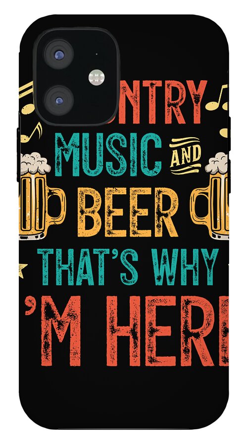 Country Music And Beer Retro Vintage Funny Quote iPhone 12 Tough Case by  Haselshirt - Fine Art America