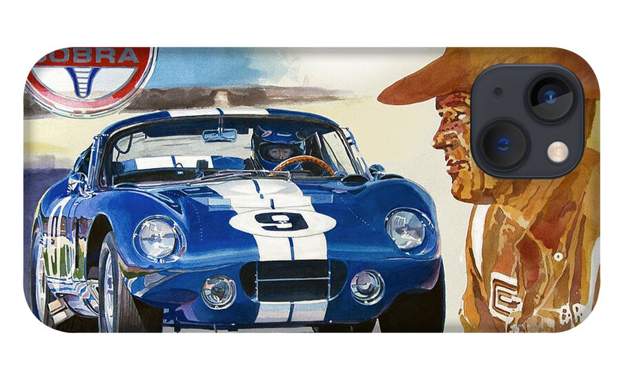 Cobra Daytona Painting iPhone 13 Case featuring the painting 64 Cobra Daytona Coupe by David Lloyd Glover
