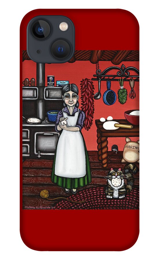 Cook iPhone 13 Case featuring the painting Abuelita or Grandma by Victoria De Almeida