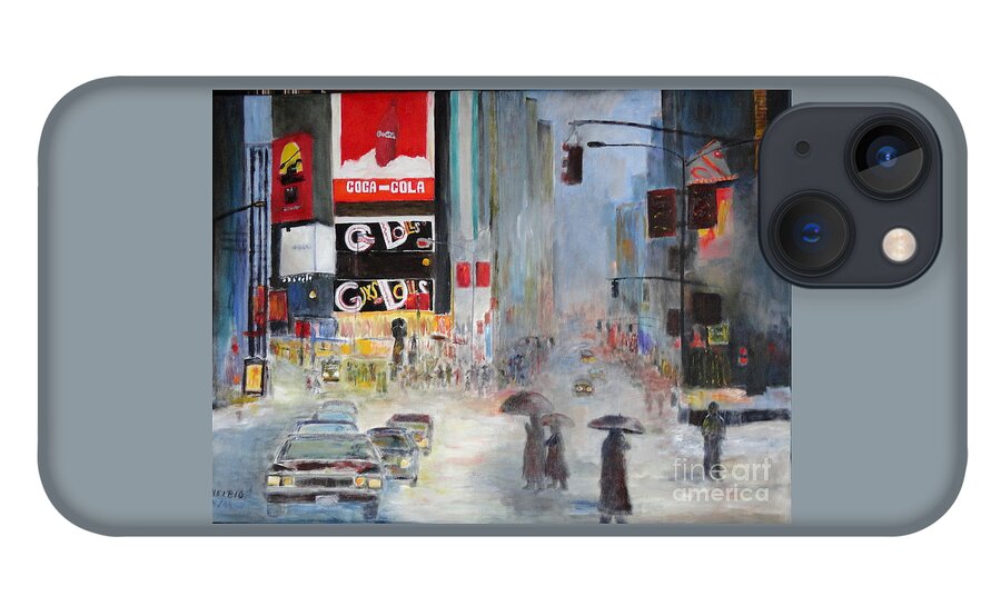 Times Square iPhone 13 Case featuring the painting Cool New York by Dagmar Helbig