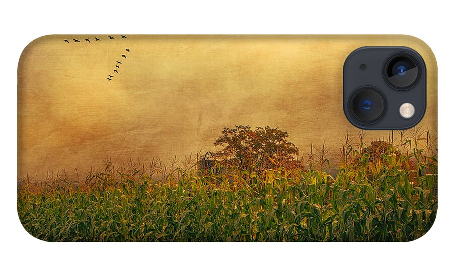 Foggy iPhone 13 Case featuring the photograph Cornfield and Fog by Cathy Kovarik