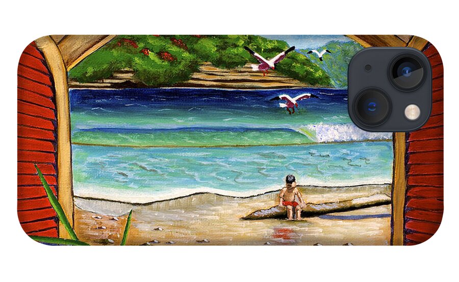 Seascape iPhone 13 Case featuring the painting Deep In Thought by Laura Forde