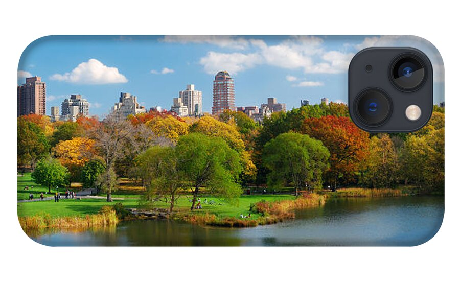New York City iPhone 13 Case featuring the photograph New York City Manhattan Central Park panorama #1 by Songquan Deng