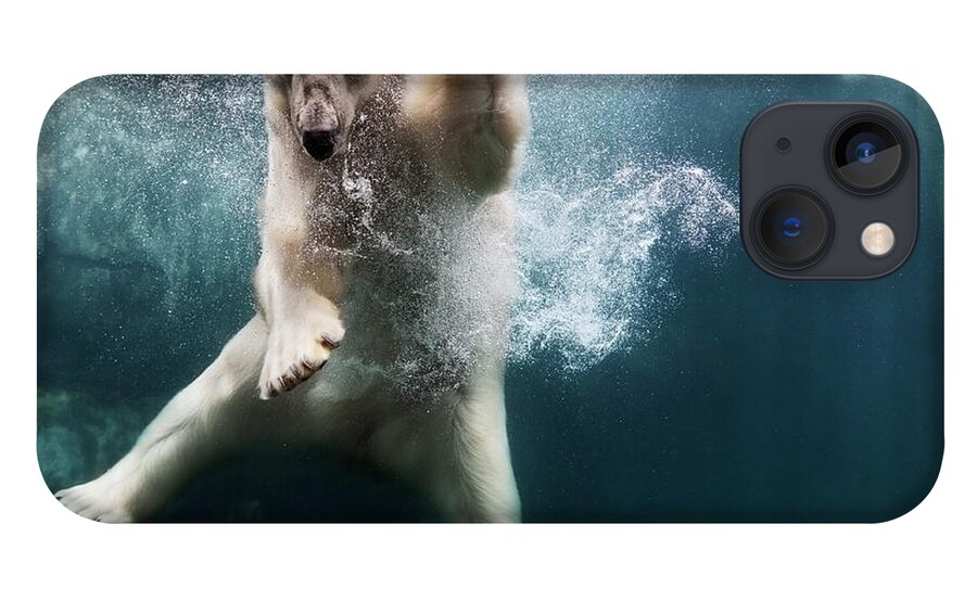 #faatoppicks iPhone 13 Case featuring the photograph Polarbear In Water #1 by Henrik Sorensen