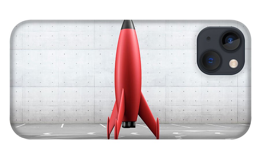 Out Of Context iPhone 13 Case featuring the photograph Rocket In Parking Lot #1 by Jorg Greuel