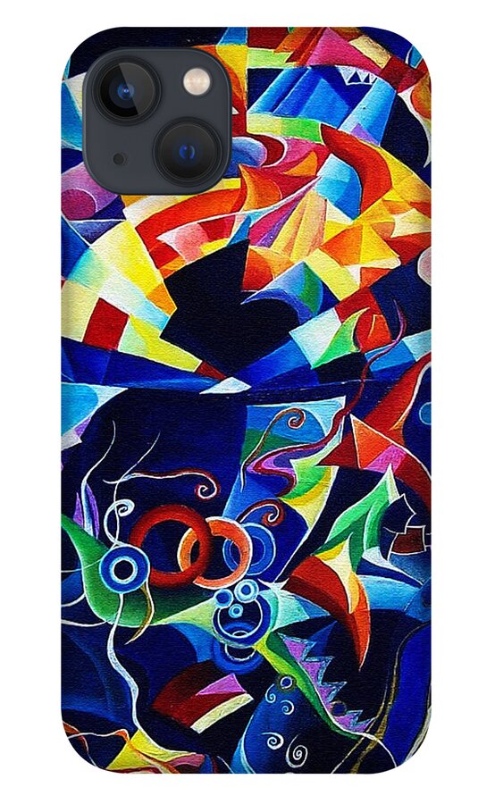 Alexander Scriabin Piano Sonata No.10 Acrylic Abstract Music iPhone 13 Case featuring the painting Scriabin #1 by Wolfgang Schweizer