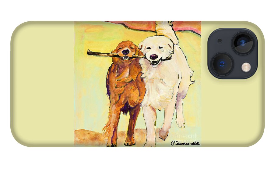 Pat Saunders-white iPhone 13 Case featuring the painting Stick With Me by Pat Saunders-White