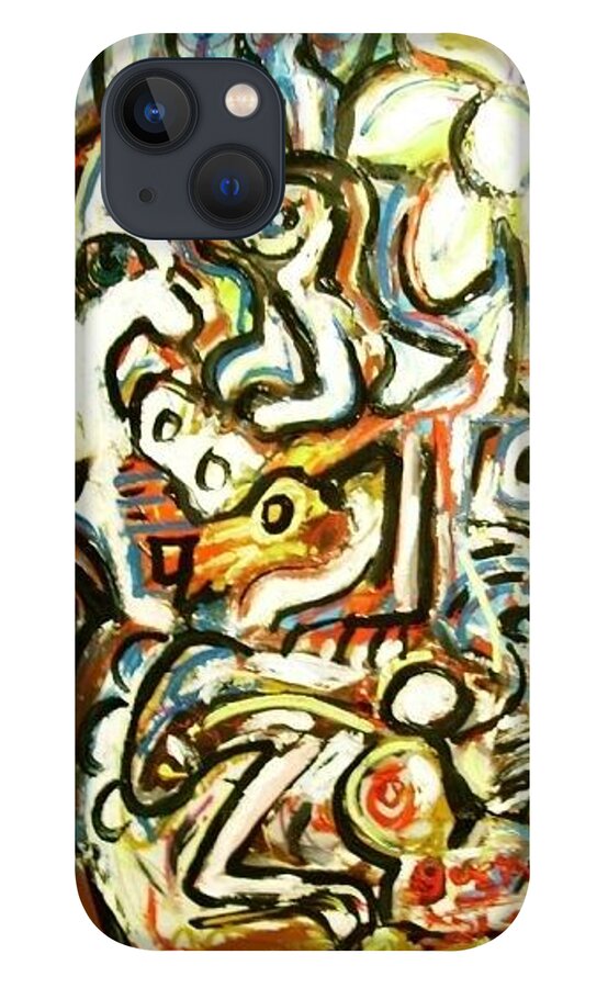 Abstract Expressionist iPhone 13 Case featuring the mixed media Untitled 2009 #1 by Gustavo Ramirez