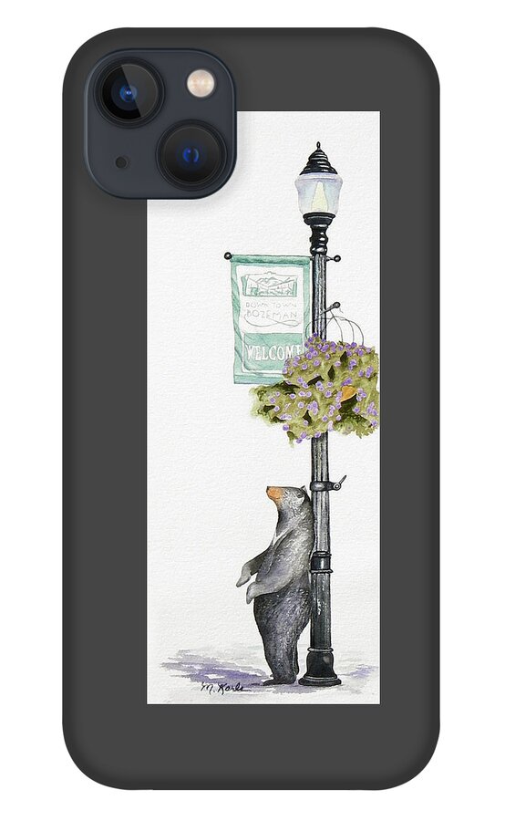 Bear iPhone 13 Case featuring the painting Welcome to Bozeman by Marsha Karle