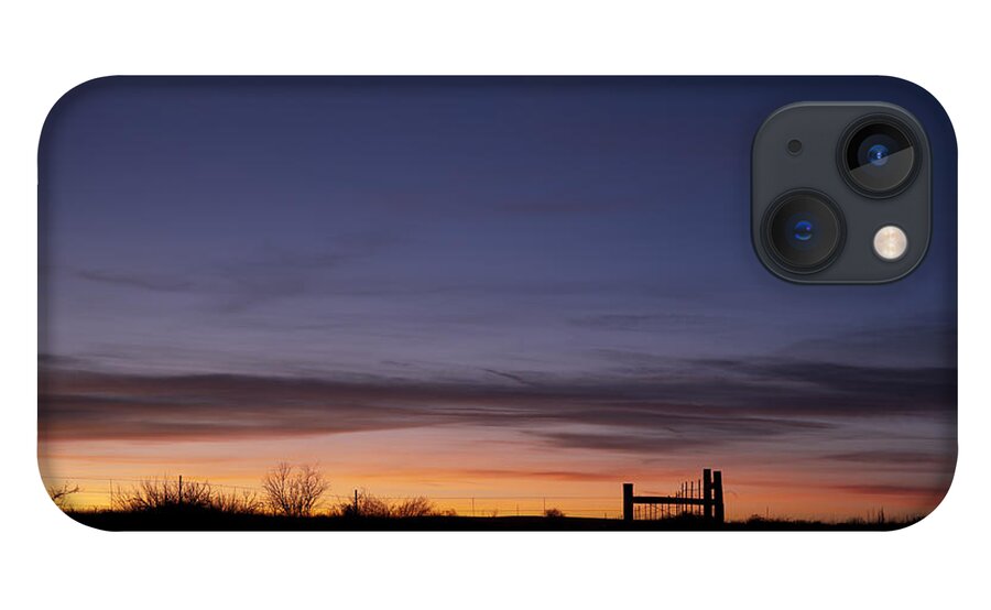 Barbed Wire iPhone 13 Case featuring the photograph West Texas Sunset by Melany Sarafis