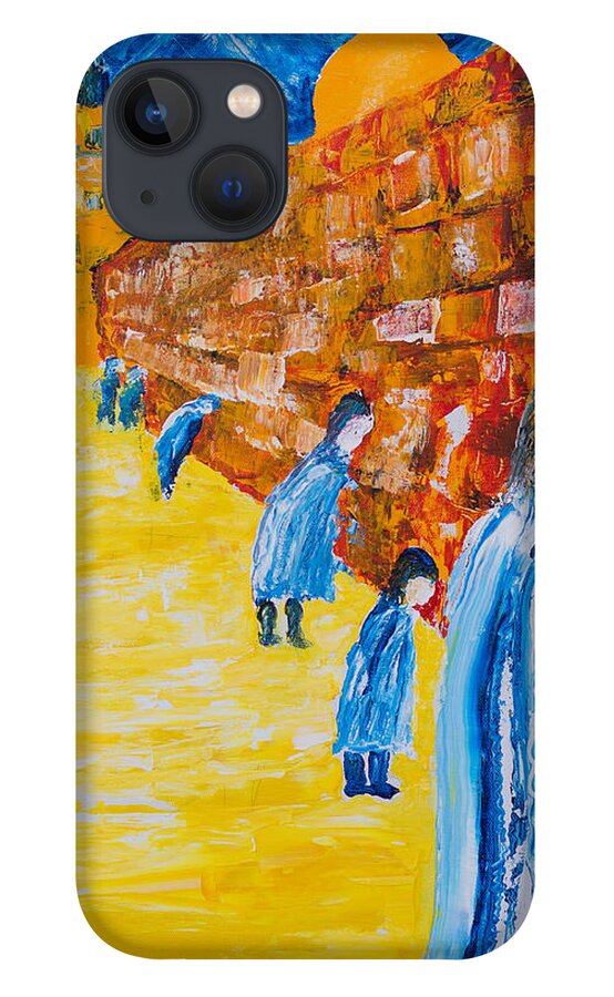 Western Wall iPhone 13 Case featuring the painting Western Wall by Walt Brodis