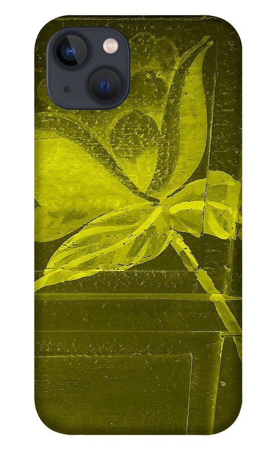Flowers iPhone 13 Case featuring the photograph Yellow Negative Wood Flower by Rob Hans