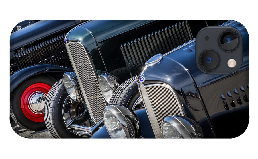 1932 iPhone 13 Case featuring the photograph 1932 Ford Roadster Coupes with Louvered Hoods by Ron Pate