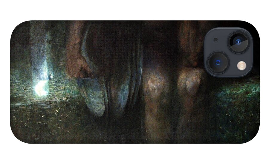 Symbolism iPhone 13 Case featuring the painting Lucifer by Franz von Stuck