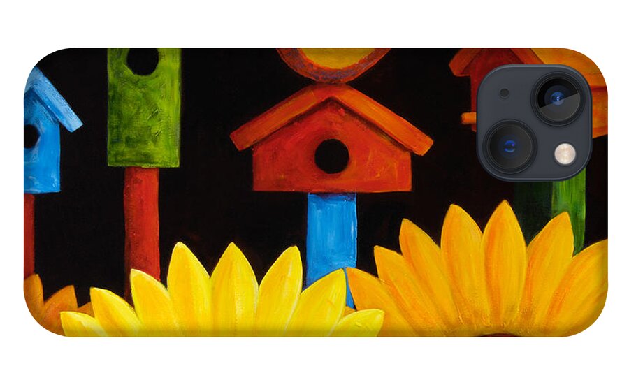 Birds iPhone 13 Case featuring the painting Midnight Garden by Oscar Ortiz