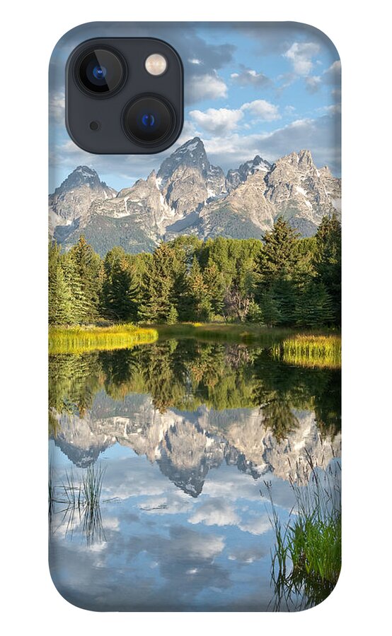 Awe iPhone 13 Case featuring the photograph Teton Range Reflected in the Snake River by Jeff Goulden