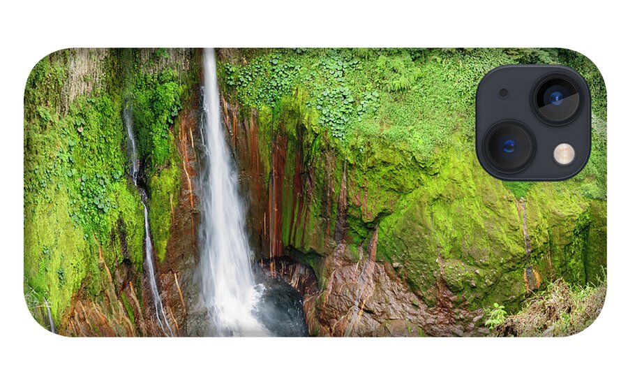 Tropical Rainforest iPhone 13 Case featuring the photograph Tropical Waterfall In Volcanic Crater #2 by Ogphoto