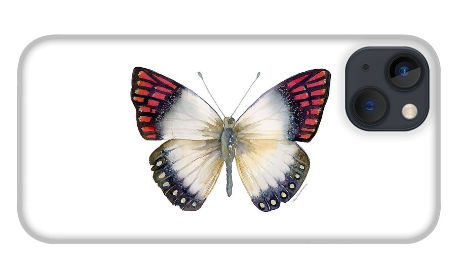 Magenta iPhone 13 Case featuring the painting 27 Magenta Tip Butterfly by Amy Kirkpatrick
