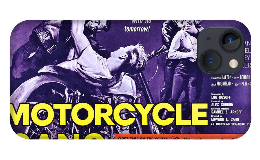 Vintage iPhone 13 Case featuring the photograph Vintage Motorcycle Movie Posters by Action
