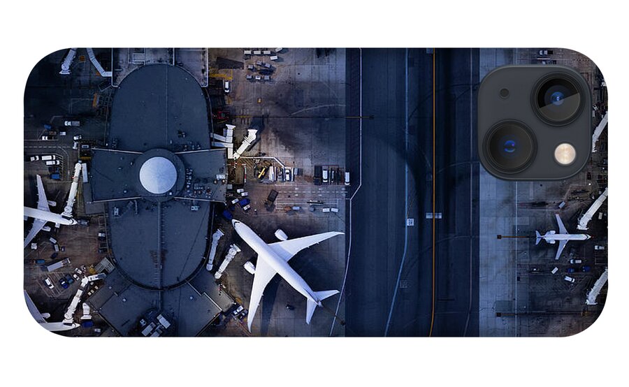 Airport Terminal iPhone 13 Case featuring the photograph Airliners At Gates And Control Tower #5 by Michael H