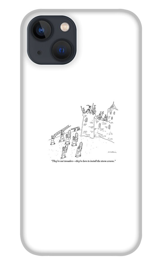A Bunch Of Commoners File Toward A Castle iPhone 13 Case