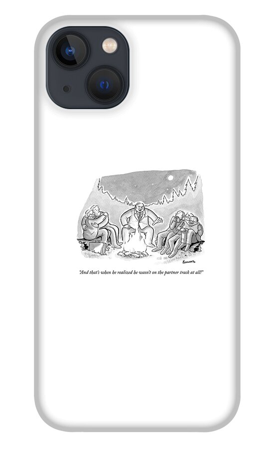 A Businessman In A Suit Sits Telling A Story iPhone 13 Case