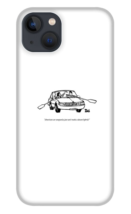 A Couple In A Car With Oars Out The Windows iPhone 13 Case