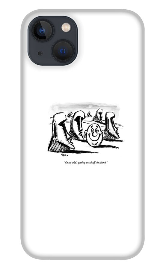 A Fat Man's Head Joins The Heads On Easter Island iPhone 13 Case