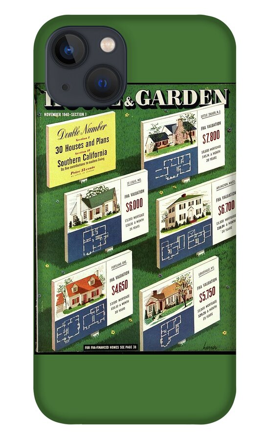 A House And Garden Cover Of Floorplans iPhone 13 Case
