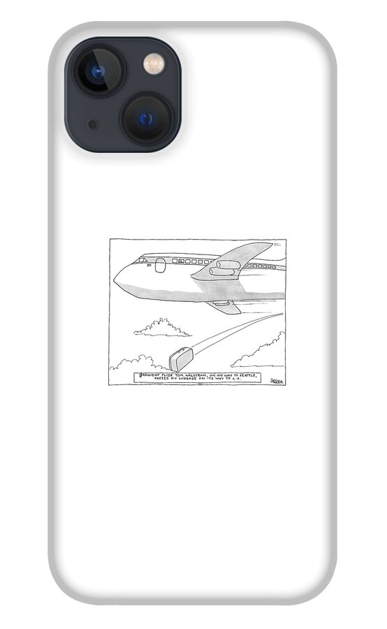 A Man Looks Out The Window Of An Airplane iPhone 13 Case