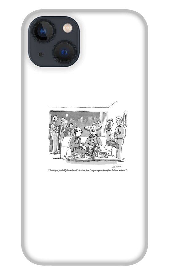 A Man Talks To A Clown At A Party iPhone 13 Case