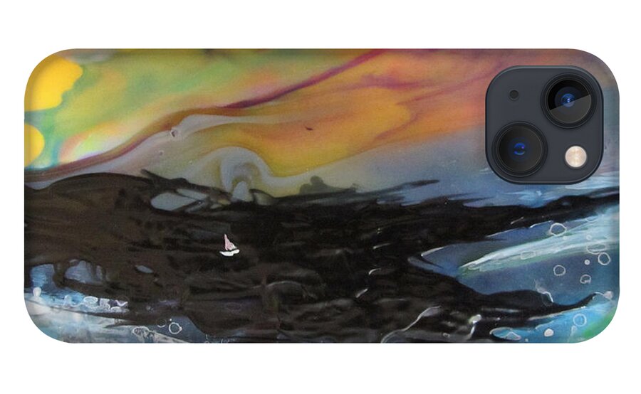 Acrylic iPhone 13 Case featuring the painting A Perfect Storm by Lew Hagood