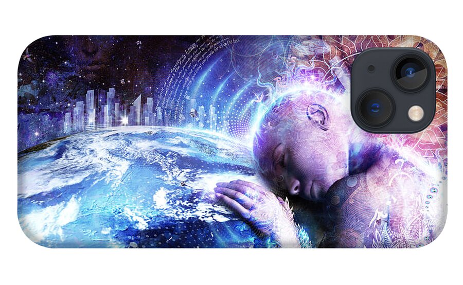 Cameron Gray iPhone 13 Case featuring the digital art A Prayer For The Earth by Cameron Gray