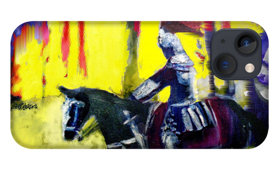 Gladiator iPhone 13 Case featuring the painting A Ride Through Fire by Seth Weaver