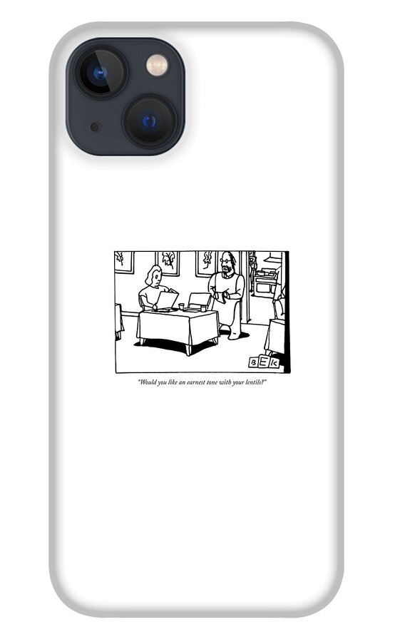 A Waiter Asks A Woman Seated At The Table iPhone 13 Case