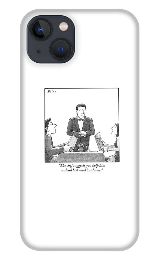 A Waiter Makes A Suggestion To A Man And Woman iPhone 13 Case