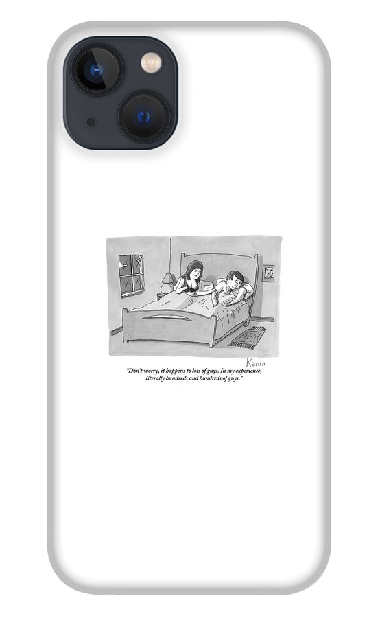 A Woman And Man Are In Bed. The Woman Consoles iPhone 13 Case