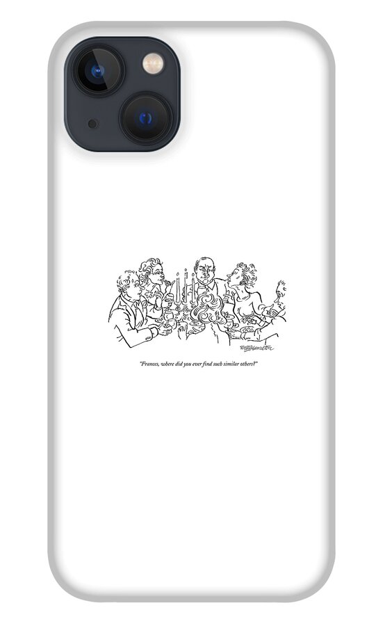 A Woman Speaks To A Table Of Five Other People iPhone 13 Case