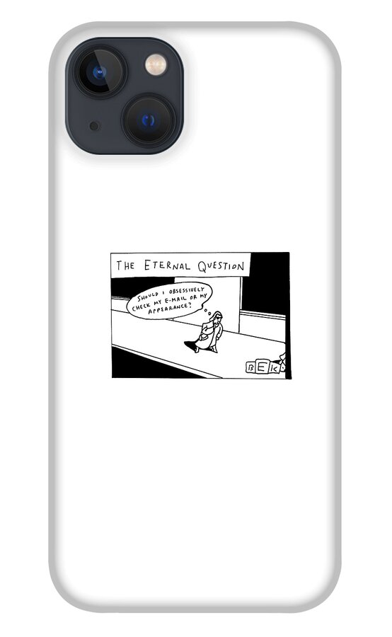 A Woman Stands In The Middle Of The Sidewalk iPhone 13 Case