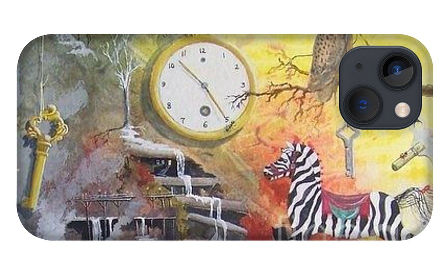 Keys iPhone 13 Case featuring the painting A Wonderland Scene by Jackie Mueller-Jones
