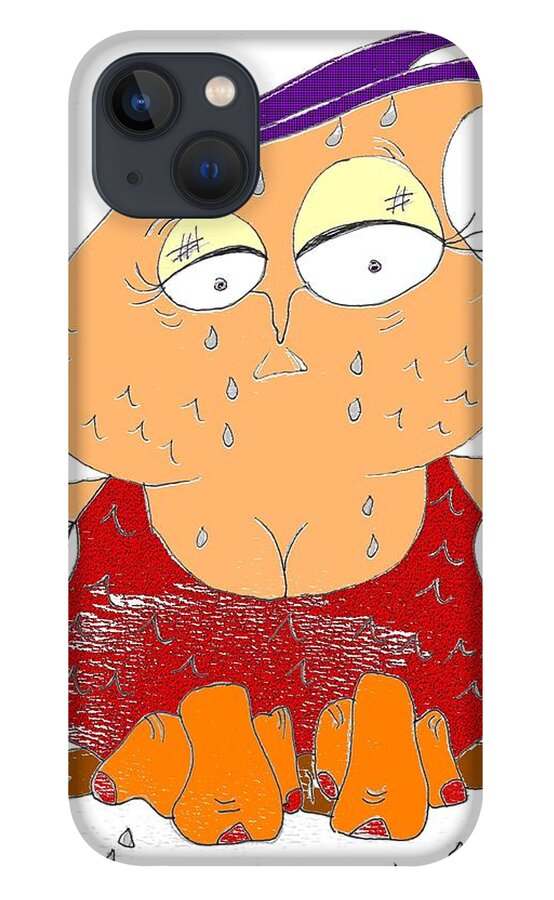 Owl iPhone 13 Case featuring the mixed media Abstract Colorful Painting COLOR ME OWLED by Happy Fish by Donna Daugherty
